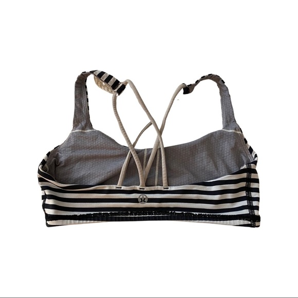 Lululemon Free to Be Bra Black White Stripe - Picture 1 of 4
